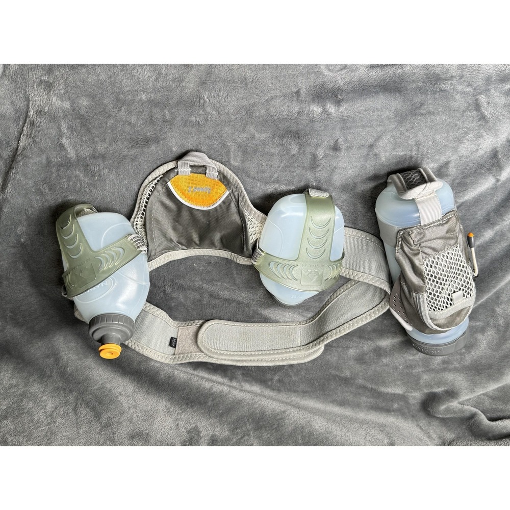 Nathan Speed 2 Hydration Waist Pack Belt W/ 22oz Handheld Bottle Gray Running